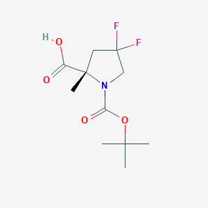 molecular formula C11H17F2NO4 B1400517 (2S)-1-Boc-4,4-difluoro-2-methylpyrrolidine-2-carboxylic acid CAS No. 1194032-23-9