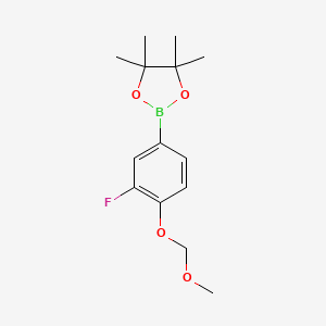 molecular formula C14H20BFO4 B1400519 2-[3-Fluoro-4-(methoxymethoxy)phenyl]-4,4,5,5-tetramethyl-1,3,2-dioxaborolane CAS No. 1248556-02-6