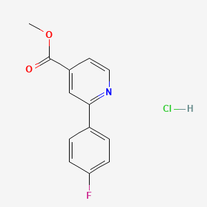 molecular formula C13H11ClFNO2 B1400522 Methyl 2-(4-fluorophenyl)isonicotinate hydrochloride CAS No. 1251843-27-2