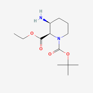 molecular formula C13H24N2O4 B14005228 O1-tert-butyl O2-ethyl (2R,3S)-3-aminopiperidine-1,2-dicarboxylate 