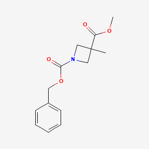 molecular formula C14H17NO4 B1400524 1-Benzyl 3-methyl 3-methylazetidine-1,3-dicarboxylate CAS No. 912444-78-1