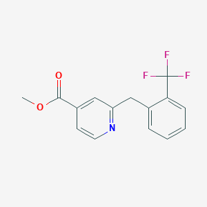 molecular formula C15H12F3NO2 B1400530 Methyl 2-(2-(trifluoromethyl)benzyl)isonicotinate CAS No. 1251844-84-4