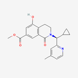 molecular formula C21H22N2O4 B14005306 Methyl (S)-2-(cyclopropyl(4-methylpyridin-2-yl)methyl)-5-hydroxy-1-oxo-1,2,3,4-tetrahydroisoquinoline-7-carboxylate 
