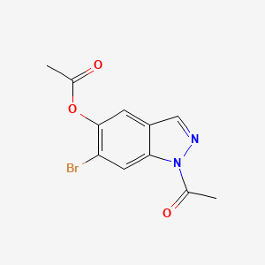molecular formula C11H9BrN2O3 B1400531 1-Acetyl-5-(acetyloxy)-6-bromo-1H-indazole CAS No. 1206800-77-2