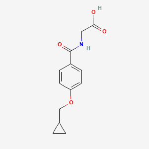 molecular formula C13H15NO4 B1400532 2-[[4-(环丙基甲氧基)苯甲酰]氨基]乙酸 CAS No. 921622-93-7
