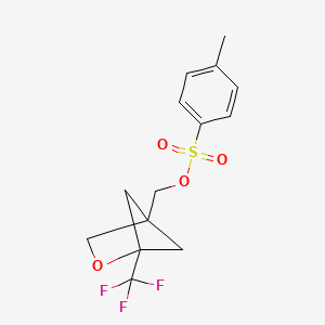 molecular formula C14H15F3O4S B14005469 (1-(Trifluoromethyl)-2-oxabicyclo[2.1.1]hexan-4-yl)methyl 4-methylbenzenesulfonate 