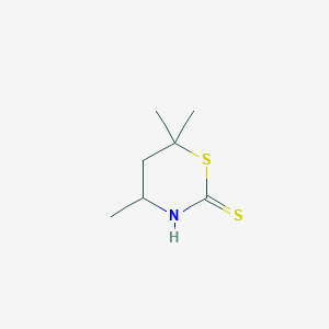 molecular formula C7H13NS2 B14005477 4,6,6-Trimethyl-1,3-thiazinane-2-thione CAS No. 6268-74-2