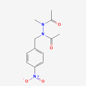 molecular formula C12H15N3O4 B14005504 N'-acetyl-N-methyl-N'-[(4-nitrophenyl)methyl]acetohydrazide CAS No. 18969-36-3