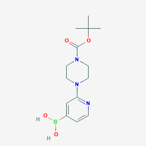 molecular formula C14H22BN3O4 B1400551 (2-(4-(tert-Butoxycarbonyl)piperazin-1-yl)pyridin-4-yl)boronic acid CAS No. 1003043-73-9