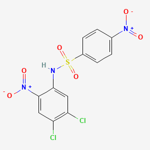 molecular formula C12H7Cl2N3O6S B14005531 N-(4,5-dichloro-2-nitrophenyl)-4-nitrobenzenesulfonamide CAS No. 15312-13-7
