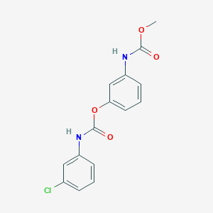molecular formula C15H13ClN2O4 B14005546 [3-(methoxycarbonylamino)phenyl] N-(3-chlorophenyl)carbamate CAS No. 13684-00-9