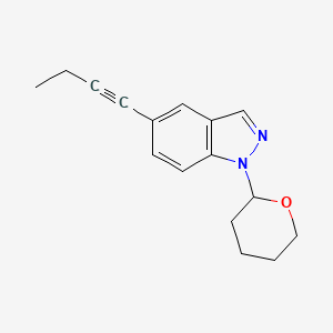 molecular formula C16H18N2O B1400560 5-(But-1-yn-1-yl)-1-(tetrahydro-2H-pyran-2-yl)-1H-indazole CAS No. 1365889-00-4