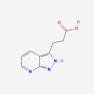 molecular formula C9H9N3O2 B1400569 3-(1H-pyrazolo[3,4-b]pyridin-3-yl)propanoic acid CAS No. 1246520-77-3