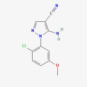 molecular formula C11H9ClN4O B1400572 5-Amino-1-(2-chloro-5-methoxy-phenyl)-1H-pyrazole-4-carbonitrile CAS No. 1159678-56-4