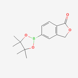 molecular formula C14H17BO4 B1400579 5-(4,4,5,5-tetramethyl-1,3,2-dioxaborolan-2-yl)isobenzofuran-1(3H)-one CAS No. 862081-37-6