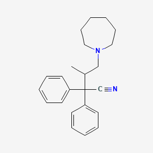 molecular formula C23H28N2 B14005798 4-(Azepan-1-yl)-3-methyl-2,2-diphenylbutanenitrile CAS No. 7475-82-3