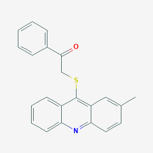 Ethanone, 2-((2-methyl-9-acridinyl)thio)-1-phenyl-