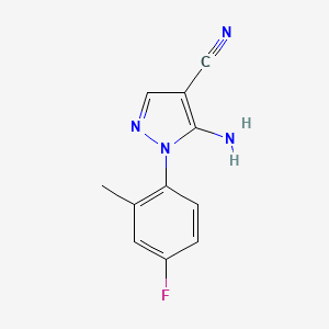 molecular formula C11H9FN4 B1400580 5-Amino-1-(4-fluoro-2-methylphenyl)-1H-pyrazole-4-carbonitrile CAS No. 1159678-53-1