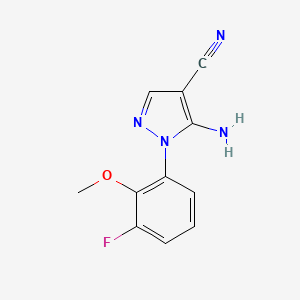 molecular formula C11H9FN4O B1400581 5-Amino-1-(3-fluoro-2-methoxy-phenyl)-1H-pyrazole-4-carbonitrile CAS No. 1159678-62-2