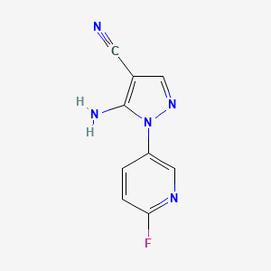 molecular formula C9H6FN5 B1400583 5-Amino-1-(6-fluoropyridin-3-yl)-1H-pyrazole-4-carbonitrile CAS No. 1159678-66-6