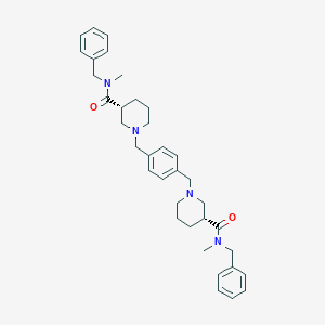 molecular formula C36H46N4O2 B140059 alpha,alpha'-Bis(3-(N-benzyl-N-methylcarbamoyl)piperidinol)-4-xylene CAS No. 145348-16-9