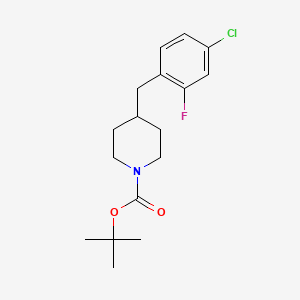 molecular formula C17H23ClFNO2 B14005901 Tert-butyl 4-(4-chloro-2-fluorobenzyl)piperidine-1-carboxylate 