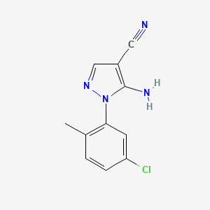 molecular formula C11H9ClN4 B1400594 5-Amino-1-(5-chloro-2-methylphenyl)-1H-pyrazole-4-carbonitrile CAS No. 1159678-51-9