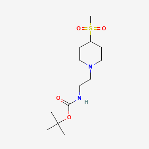 molecular formula C13H26N2O4S B14006064 Tert-butyl 2-(4-(methylsulfonyl)piperidin-1-yl)ethylcarbamate 