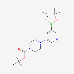 molecular formula C20H32BN3O4 B1400625 Tert-butyl 4-(5-(4,4,5,5-tetramethyl-1,3,2-dioxaborolan-2-yl)pyridin-3-yl)piperazine-1-carboxylate CAS No. 1346808-98-7
