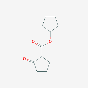 molecular formula C11H16O3 B14006477 Cyclopentanecarboxylicacid, 2-oxo-, cyclopentyl ester CAS No. 6942-09-2