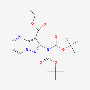 Ethyl 2-(bis(tert-butoxycarbonyl)amino)pyrazolo-[1,5-a]pyrimidine-3-carboxylate