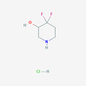 molecular formula C5H10ClF2NO B1400657 4,4-Difluoropiperidin-3-ol hydrochloride CAS No. 1186688-54-9