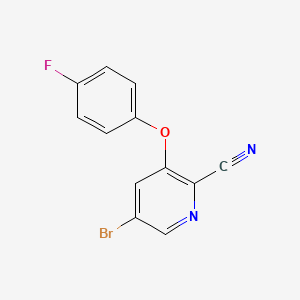 molecular formula C12H6BrFN2O B1400664 5-Bromo-3-(4-fluorophenoxy)picolinonitrile CAS No. 953045-21-1