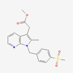 molecular formula C19H20N2O4S B1400671 methyl 2-(2-methyl-1-(4-(methylsulfonyl)benzyl)-1H-pyrrolo[2,3-b]pyridin-3-yl)acetate CAS No. 872366-75-1