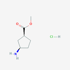 molecular formula C7H14ClNO2 B1400676 (1S,3R)-methyl 3-aminocyclopentanecarboxylate hydrochloride CAS No. 180323-49-3