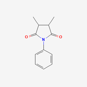 molecular formula C12H13NO2 B14006762 3,4-Dimethyl-1-phenylpyrrolidine-2,5-dione CAS No. 6144-74-7