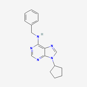 molecular formula C17H19N5 B14006775 Adenine, 6-N-benzyl-9-cyclopentyl- CAS No. 35966-95-1