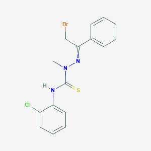 molecular formula C16H15BrClN3S B14006817 N1-(2-chlorophenyl)-2-(2-bromo-1-phenylethylidene)-1-methylhydrazine-1-carbothioamide 