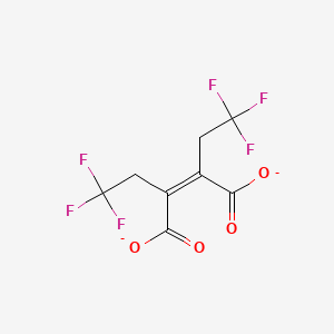 molecular formula C8H4F6O4-2 B14006992 1,1,1,7,7,7-Hexafluoro-4,4-dichloro-3,5-dioxaheptane 