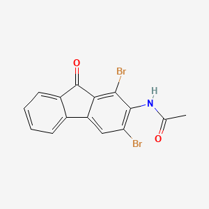 molecular formula C15H9Br2NO2 B14006997 N-(1,3-dibromo-9-oxofluoren-2-yl)acetamide CAS No. 92429-81-7