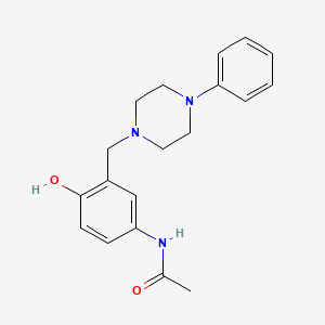 molecular formula C19H23N3O2 B14007006 N-[4-hydroxy-3-[(4-phenylpiperazin-1-yl)methyl]phenyl]acetamide CAS No. 77726-10-4