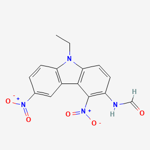 molecular formula C15H12N4O5 B14007198 N-(9-Ethyl-4,6-dinitro-carbazol-3-YL)formamide CAS No. 80776-31-4