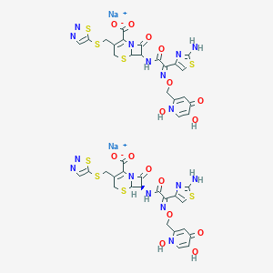 5-Thia-1-azabicyclo(4.2.0)oct-2-ene-2-carboxylic acid, 7-(((2-amino-4-thiazolyl)(((1,4-dihydro-1,5-dihydroxy-4-oxo-2-pyridinyl)methoxy)imino)acetyl)amino)-8-oxo-3-((1,2,3-thiadiazol-5-ylthio)methyl)-, disodium salt, (6R-(6-alpha,7-beta(Z)))-