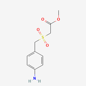 molecular formula C10H13NO4S B14007300 Methyl 2-[(4-aminophenyl)methylsulfonyl]acetate CAS No. 7402-50-8