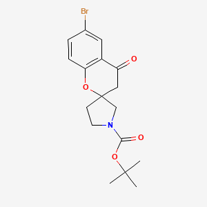 molecular formula C17H20BrNO4 B1400749 tert-butyl 6-bromo-4-oxospiro[3H-chromene-2,3'-pyrrolidine]-1'-carboxylate CAS No. 1291076-20-4