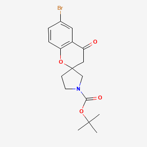 6-Bromo-3,4-dihydro-4-oxo-spiro[2H-1-benzopyran-2,3'-pyrrolidine]-1'-carboxylic acid 1,1-dimethylethyl ester