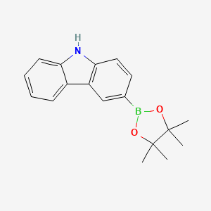 molecular formula C18H20BNO2 B1400750 3-(4,4,5,5-Tetramethyl-1,3,2-dioxaborolan-2-yl)carbazole CAS No. 855738-89-5