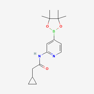 molecular formula C16H23BN2O3 B1400751 2-Cyclopropyl-N-[4-(4,4,5,5-tetramethyl-[1,3,2]dioxaborolan-2-yl)-pyridin-2-yl]-acetamide CAS No. 1286230-85-0