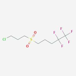 molecular formula C8H12ClF5O2S B14007742 Pentane, 5-[(3-chloropropyl)sulfonyl]-1,1,1,2,2-pentafluoro- 