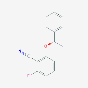 molecular formula C15H12FNO B1400775 Benzonitrile, 2-fluoro-6-[(1S)-1-phenylethoxy]- CAS No. 872180-79-5